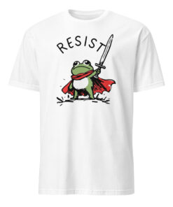 Portland Frog Resist Anti ICE T Shirt in White – Peaceful protest design