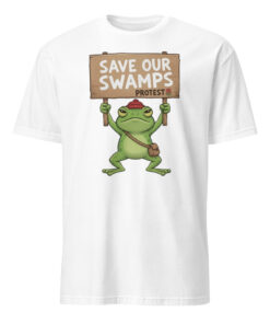 Save Our Swamps Protest Frog Portland Shirt in white