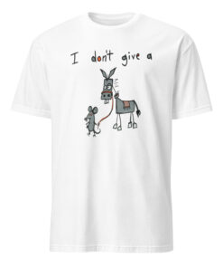 I Do Not Give A Rat Ass Mouse Donkey Shirt white color mockup funny graphic tee