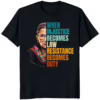When Injustice Becomes Law Resistance Becomes Duty RBG Shirt black variant activist apparel