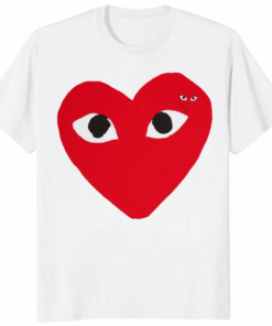 White and Red Heart Tee Worn by V on Below Deck Mediterranean white variant