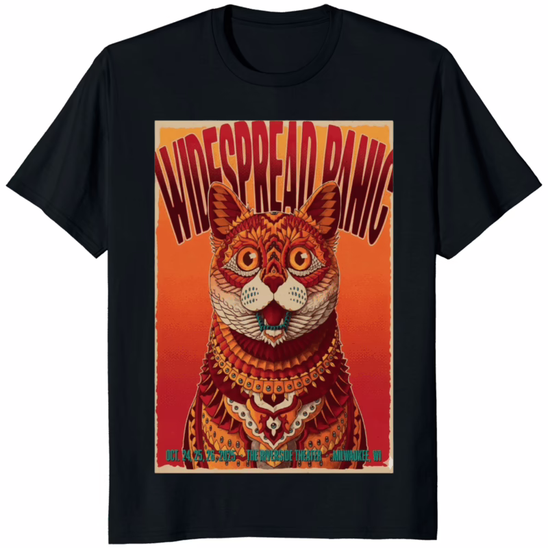 Widespread Panic Milwaukee Tour On Oct 24–26 2025 Poster T-Shirt black color mockup