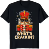 Black Whats Crackin Christmas Nutcracker T Shirt mockup