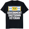 Government Shutdown Veteran T Shirt in black