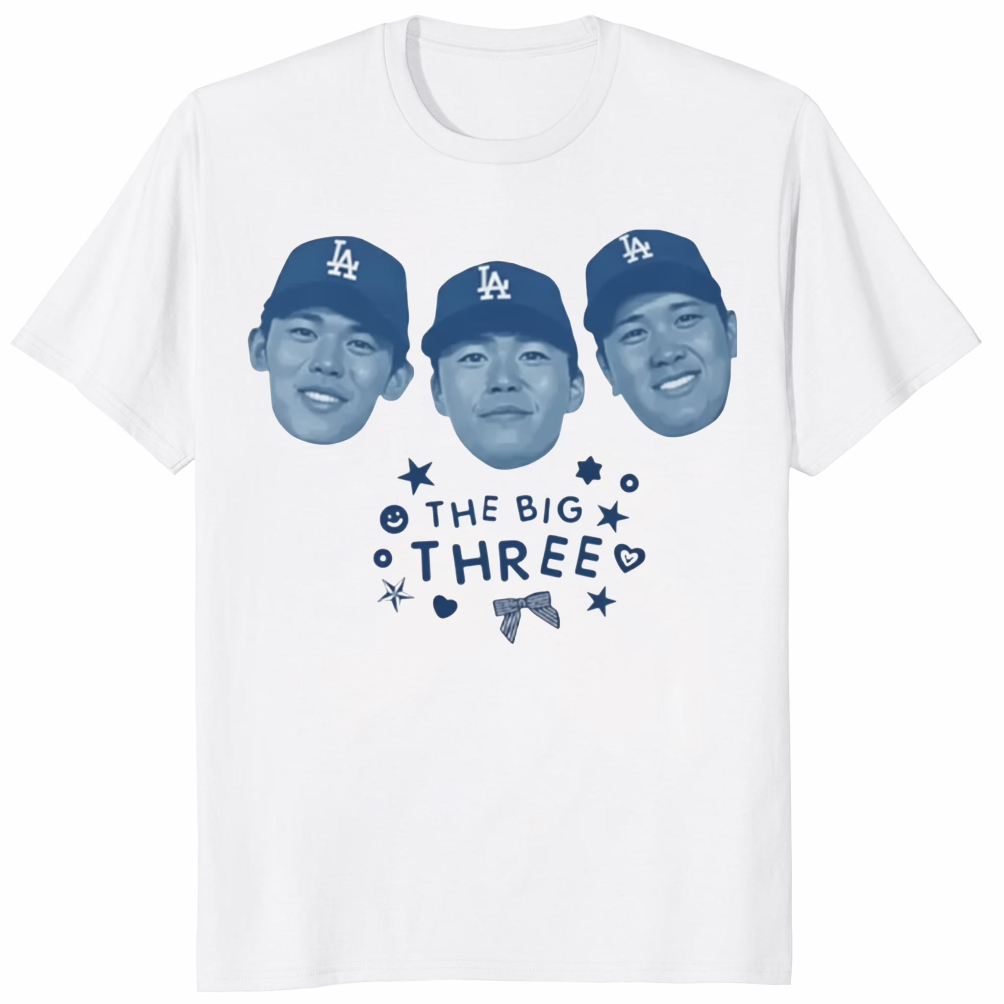 Ohtani Yamamoto Sasaki The Big Three Shirt 1 Ohtani Yamamoto Sasaki The Big Three Shirt white color mockup