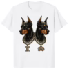 Ozzie’s Dog Print Tee On Reasonable Doubt in a crisp White color. Unisex model wearing the graphic t-shirt.