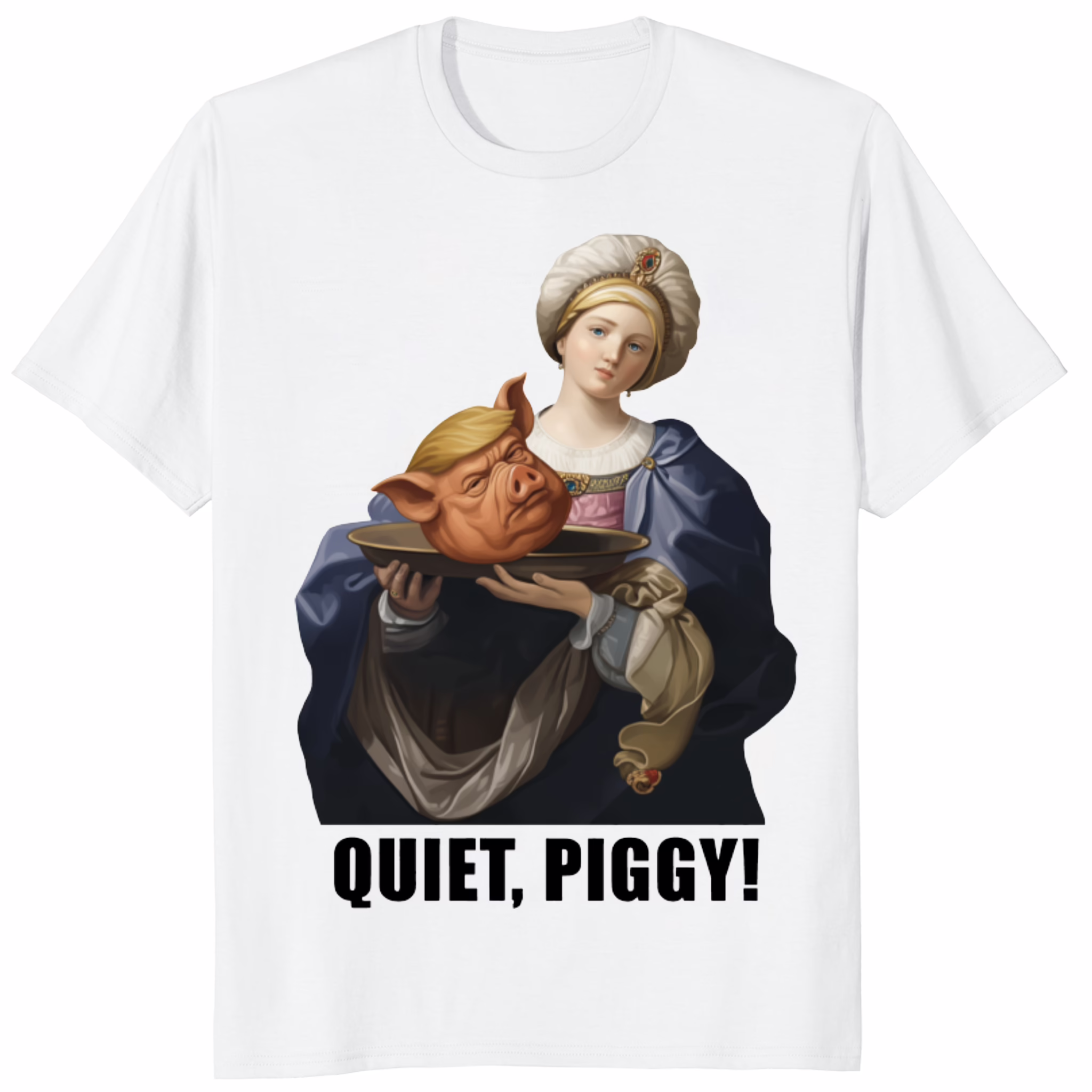 Quiet Piggy Saint Holding Pig Head T Shirt 1 Quiet Piggy Saint Holding Pig Head T Shirt
