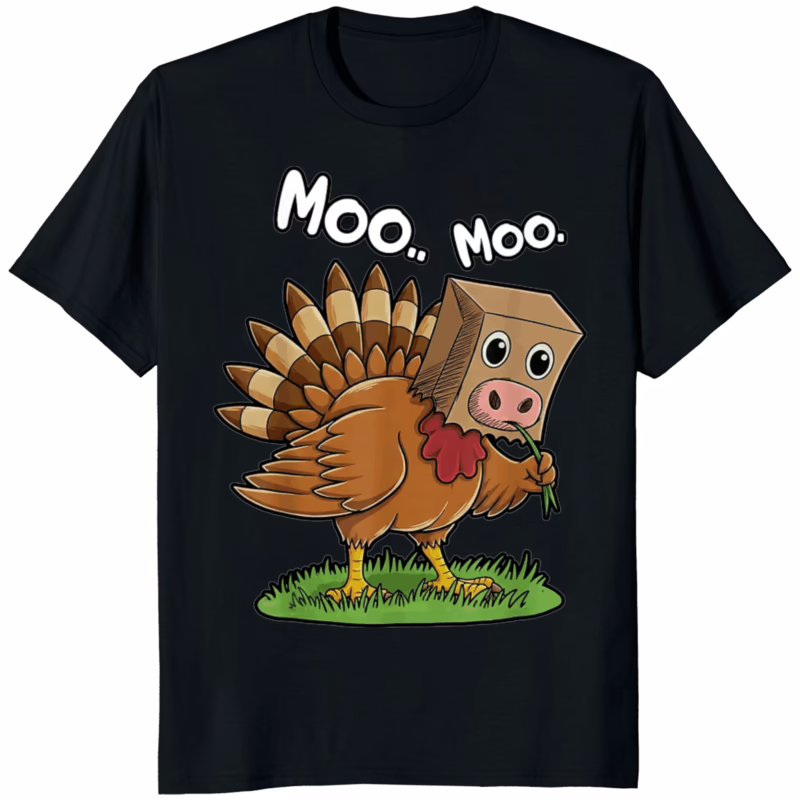 Turkey Cow Moo Moo Thanksgiving T Shirt 6 Turkey Cow Moo Moo Thanksgiving T Shirt