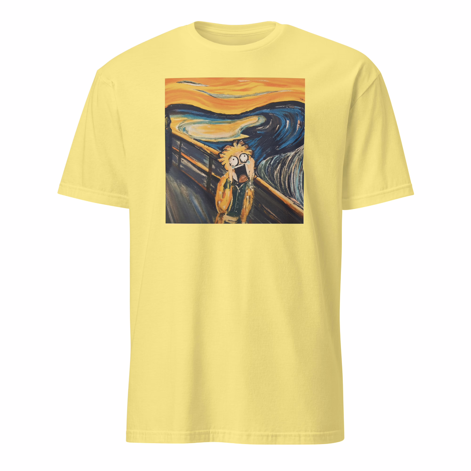 Zenitsu Scream Parody Demon Slayer Anime Mashup Shirt 2 Cornsilk yellow Zenitsu Scream Parody Demon Slayer Anime Mashup Shirt, perfect for fans of the character's signature color.