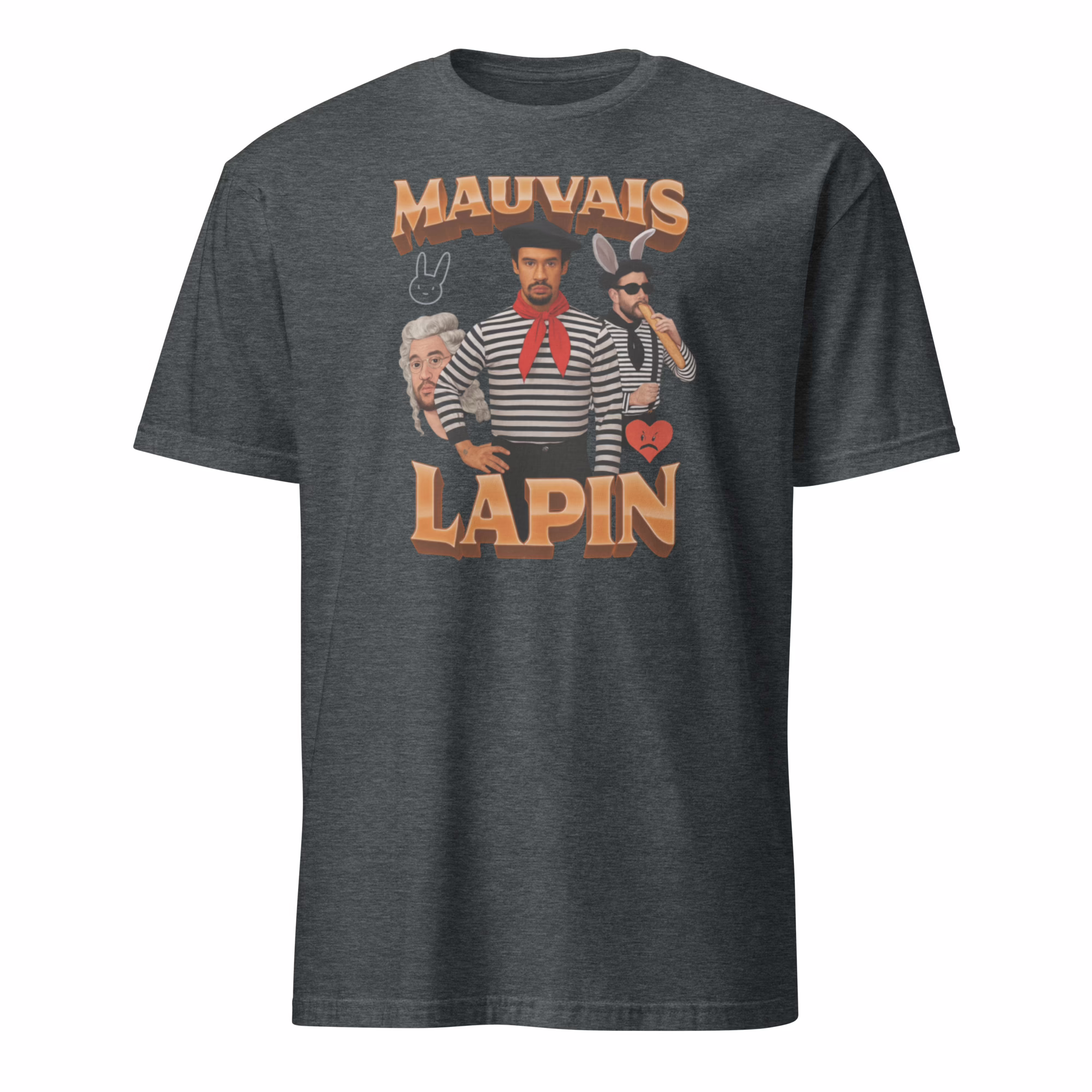 Mauvais Lapin Bad Bunny T Shirt 3 Dark Heather Mauvais Lapin Bad Bunny T Shirt streetwear style