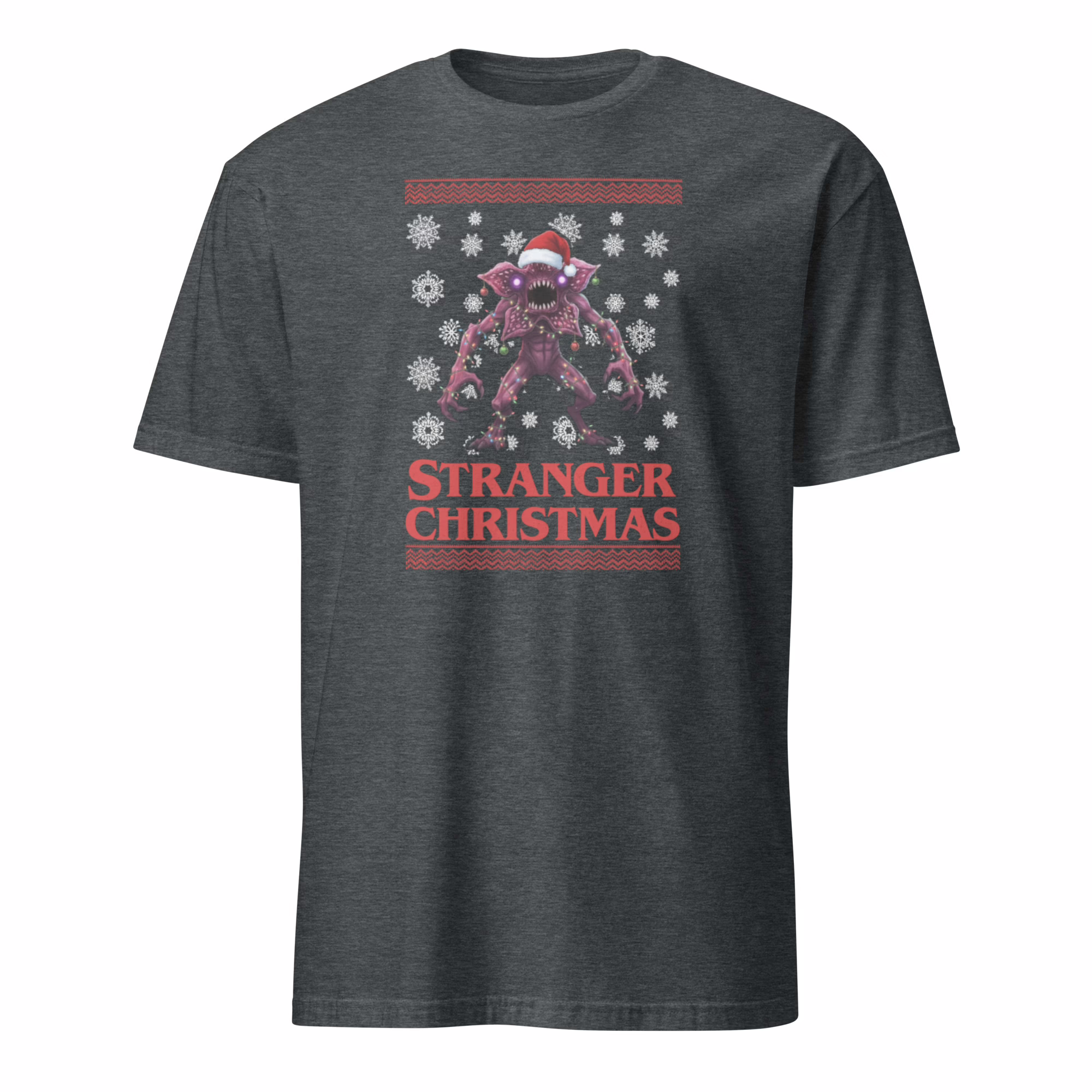 Stranger Christmas Shirt 3 Dark Heather grey Stranger Christmas Shirt texture and color sample