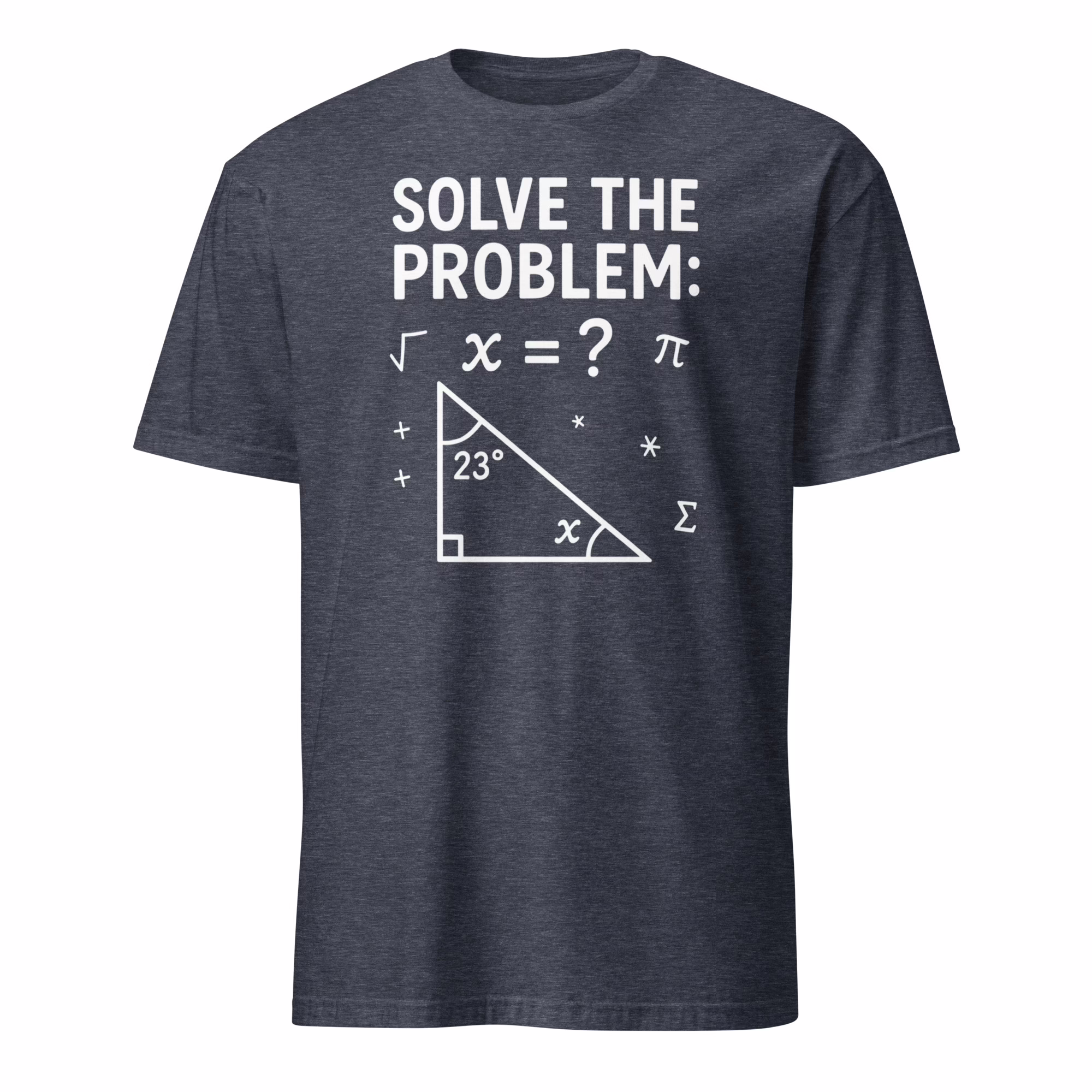 Math Solve The Problem Teacher For Student Shirt 4 Math Solve The Problem Teacher For Student Shirt heather navy t-shirt mockup
