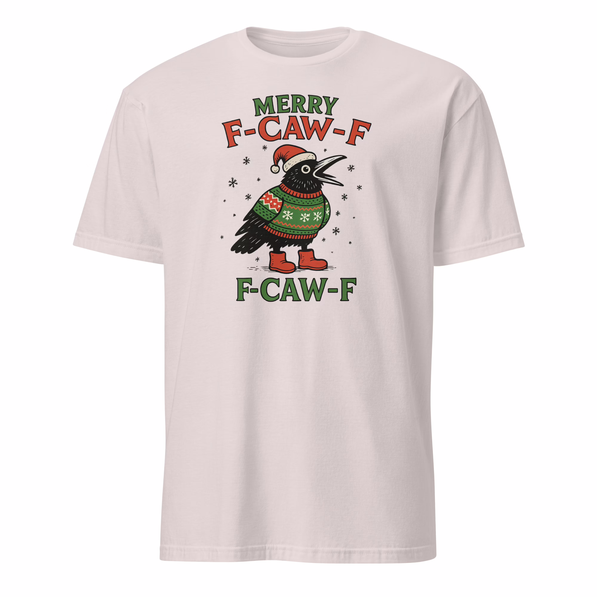 Merry F-Caw-F 2025 Christmas Shirt 3 Merry F-Caw-F 2025 Christmas Shirt ice grey festive crow t-shirt