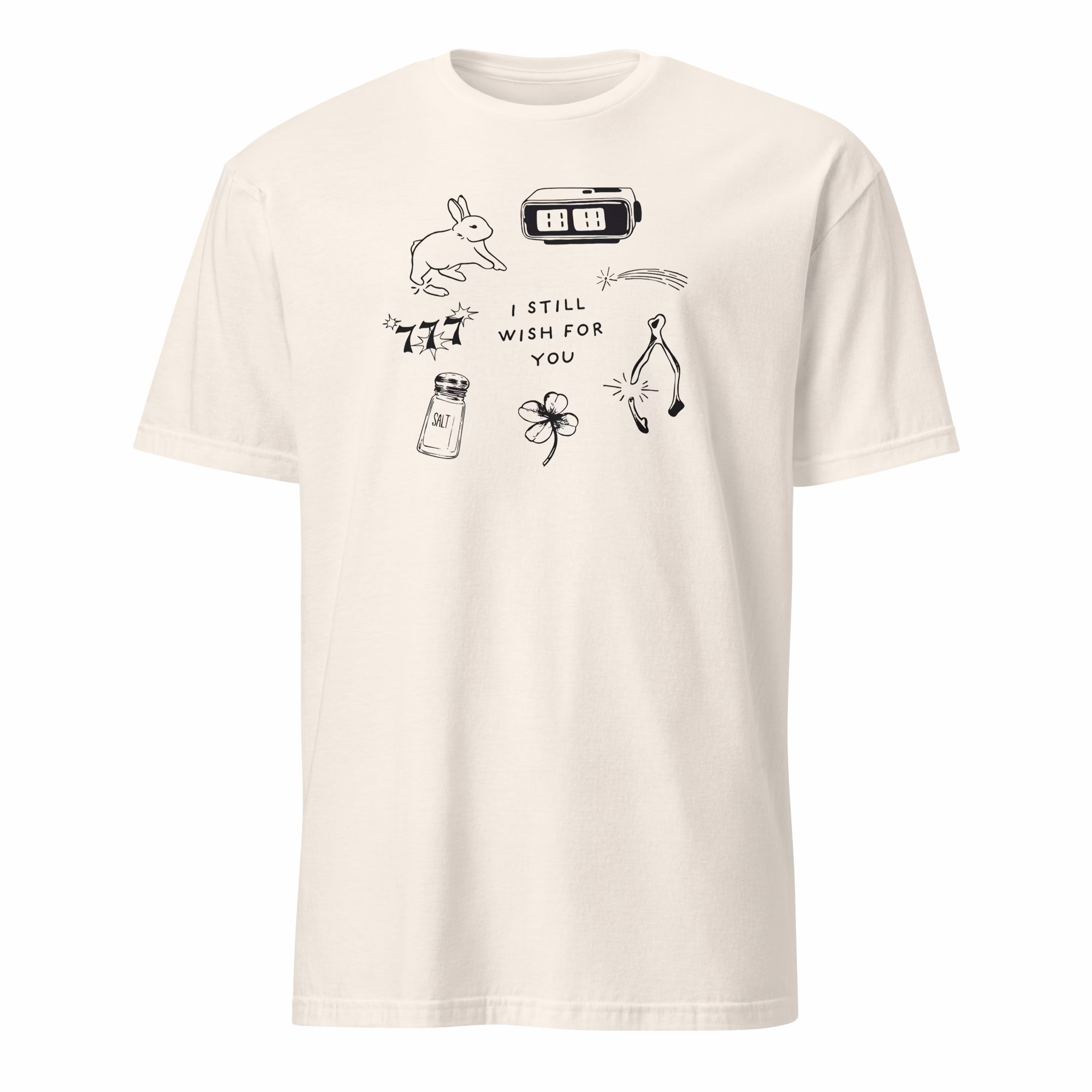 I Still Wish For You Lucky Charm Collage Shirt 4 I Still Wish For You Lucky Charm Collage Shirt in natural cream color with spiritual elements