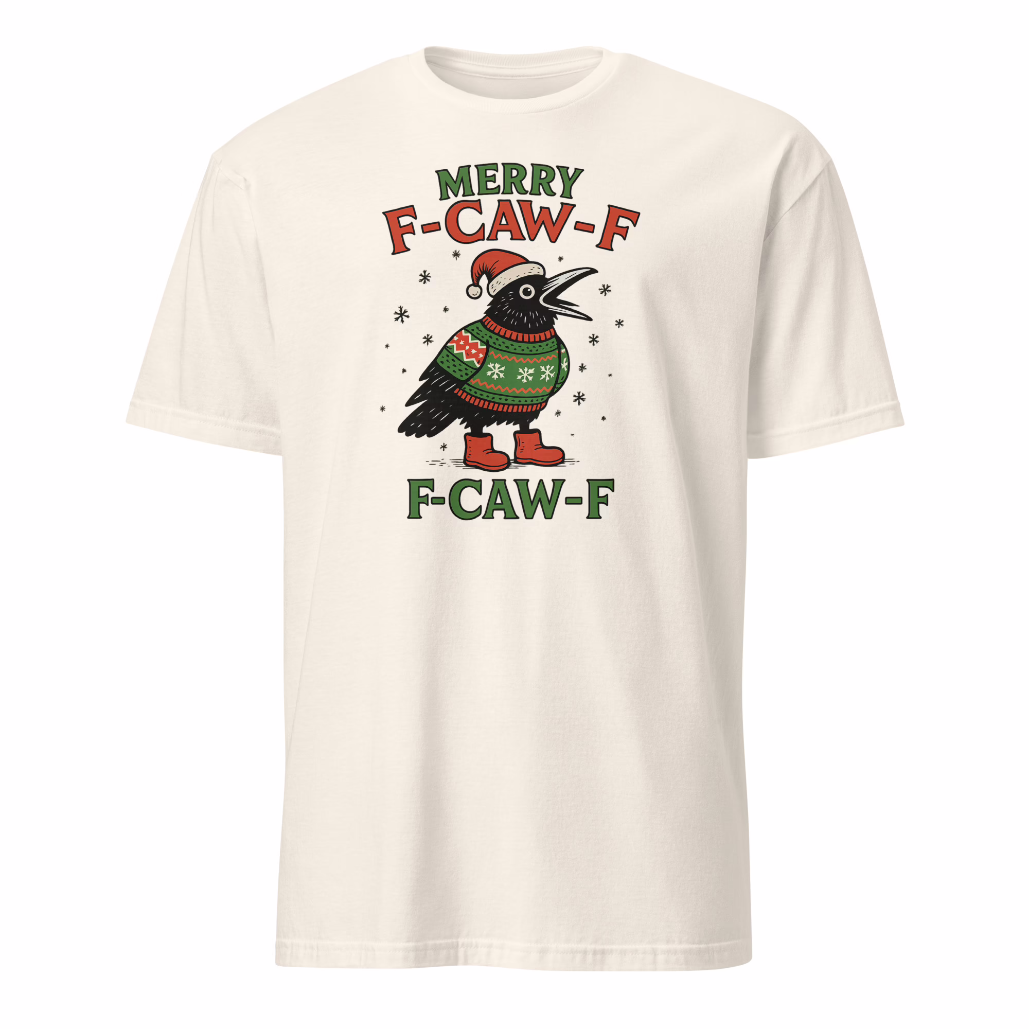 Merry F-Caw-F 2025 Christmas Shirt 4 Merry F-Caw-F 2025 Christmas Shirt natural color crow holiday tee