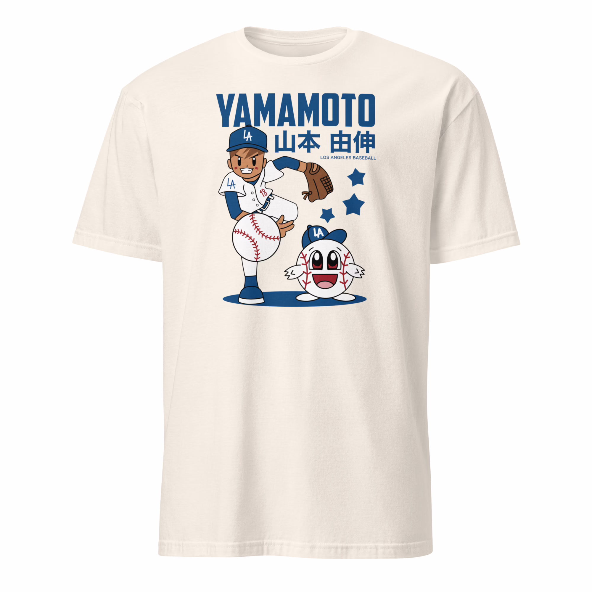 Los Angeles Dodgers Yoshinobu Yamamoto Superstar Cartoon Shirt 3 Los Angeles Dodgers Yoshinobu Yamamoto Superstar cartoon shirt natural color mockup