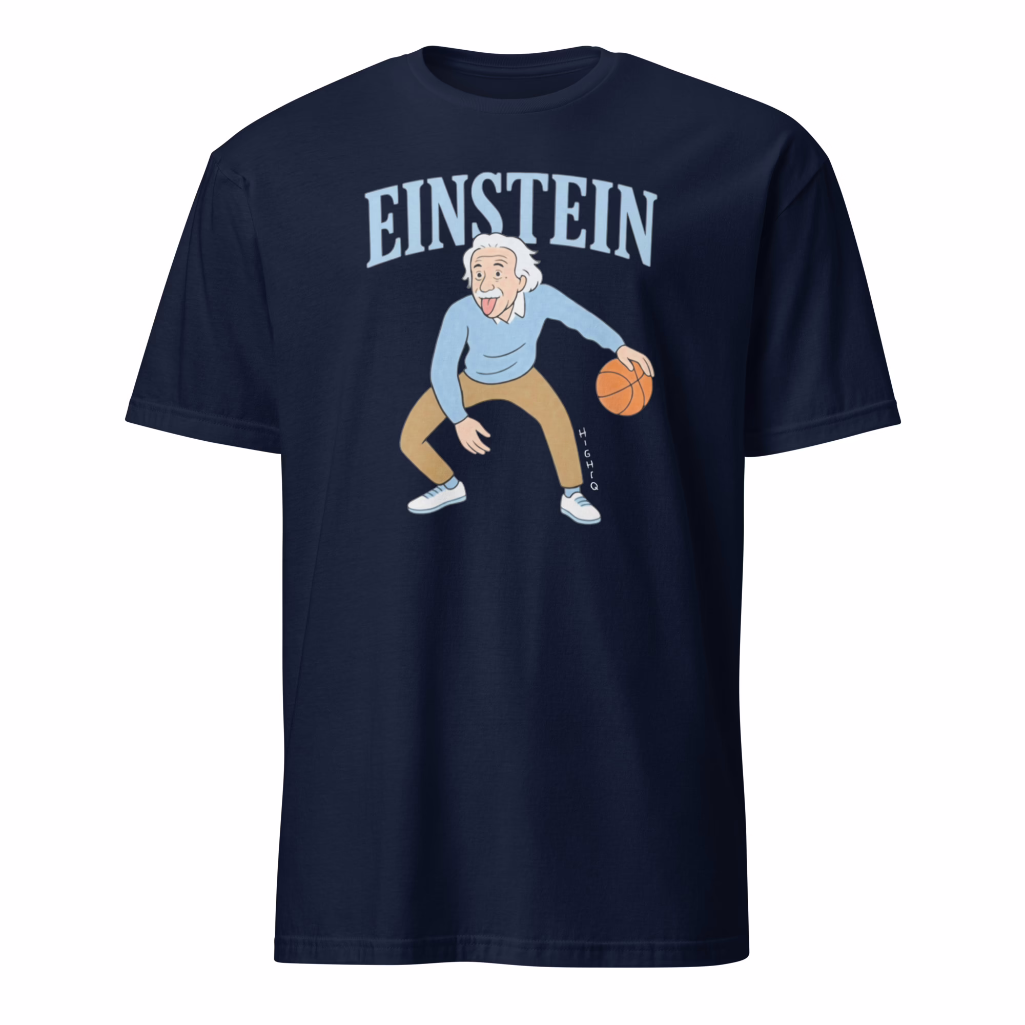 Official Albert Einstein Basketball Shirt 2 Official Albert Einstein Basketball Shirt navy – sporty unisex t-shirt