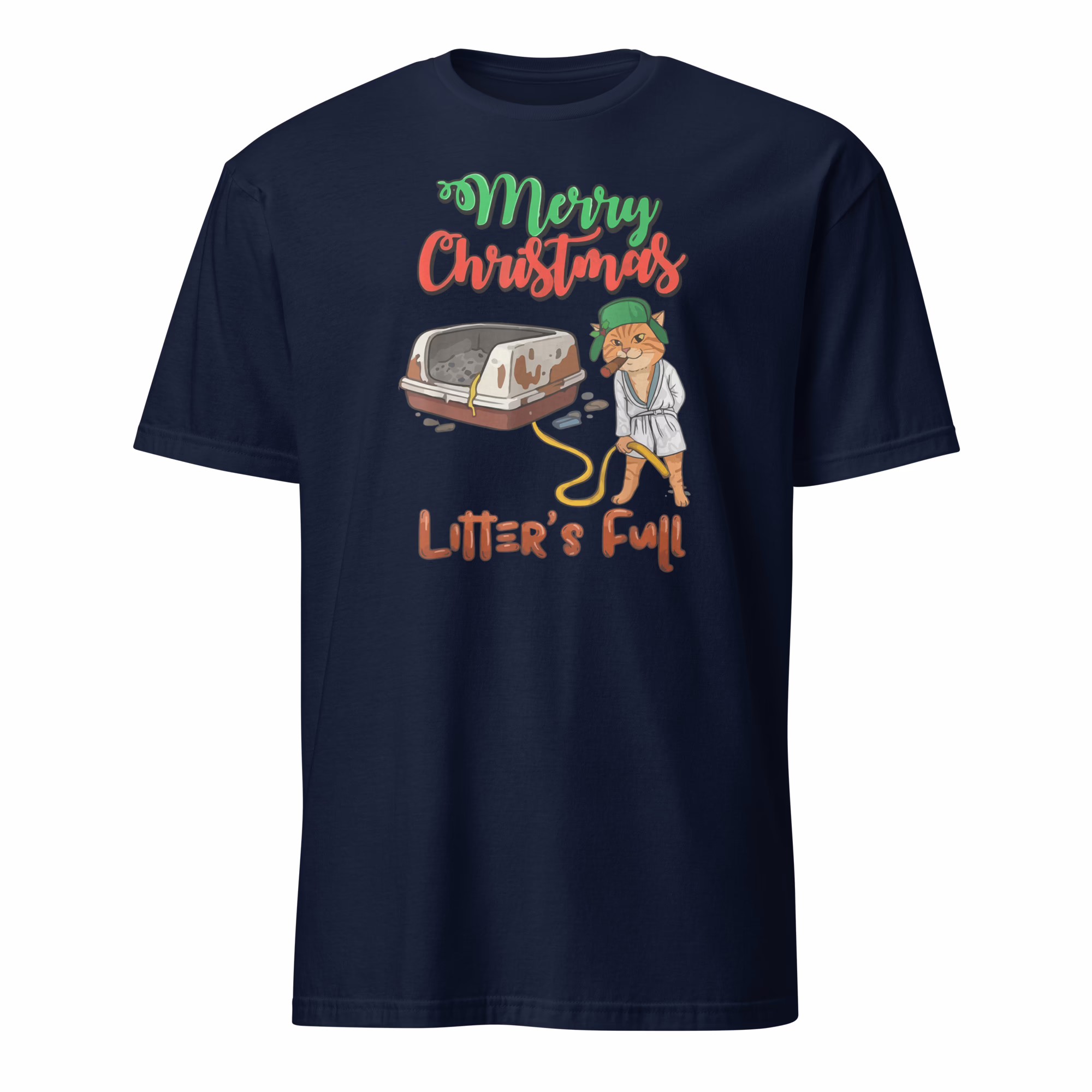 Merry Christmas Litters Full Shirt 2 Merry Christmas Litters Full Shirt navy color unisex t-shirt