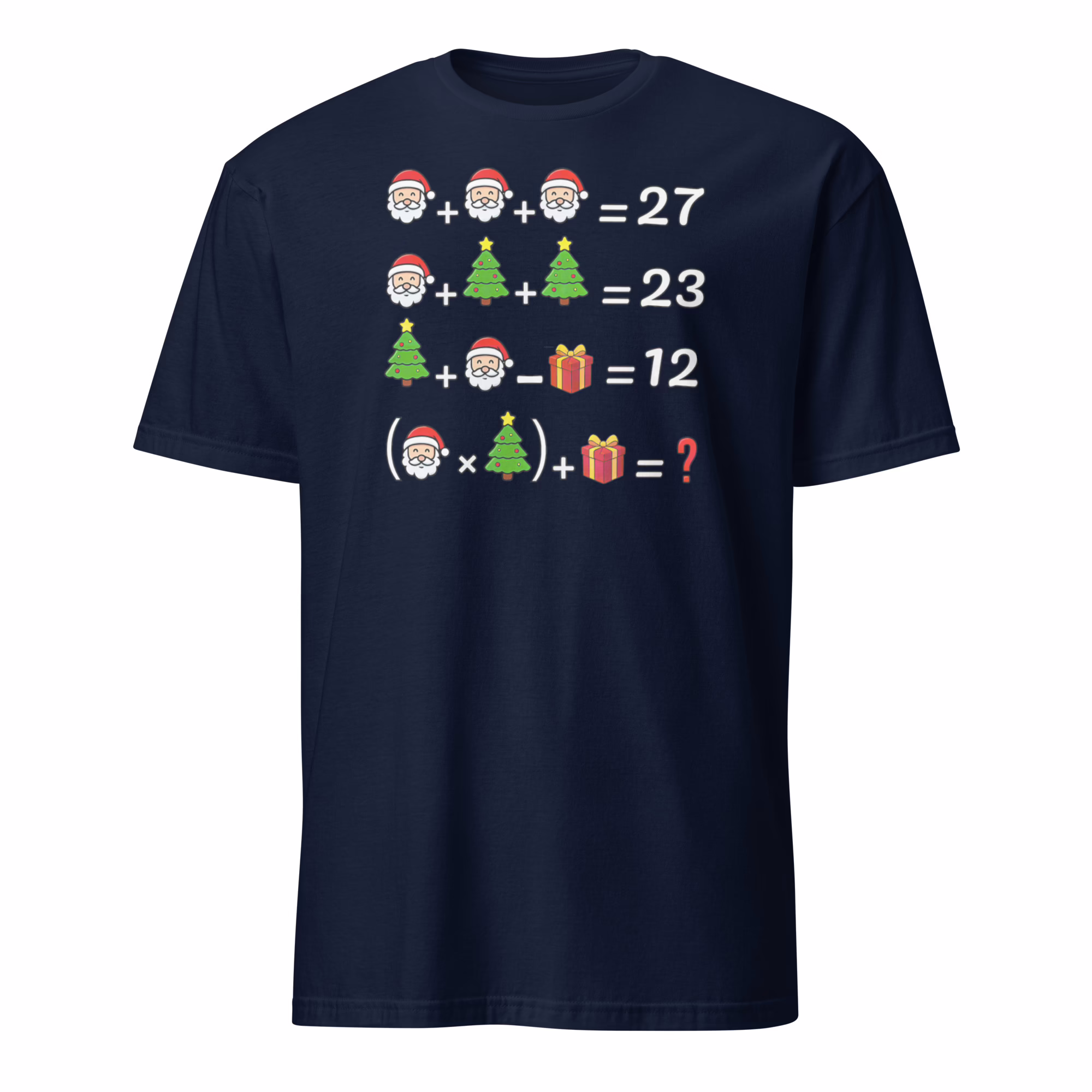 67 Six Seven Santa Tree Math Teacher Christmas Shirt 2 Navy blue 67 Six Seven Santa Tree Math Teacher Christmas Shirt mockup, showing the festive and funny math teacher design.