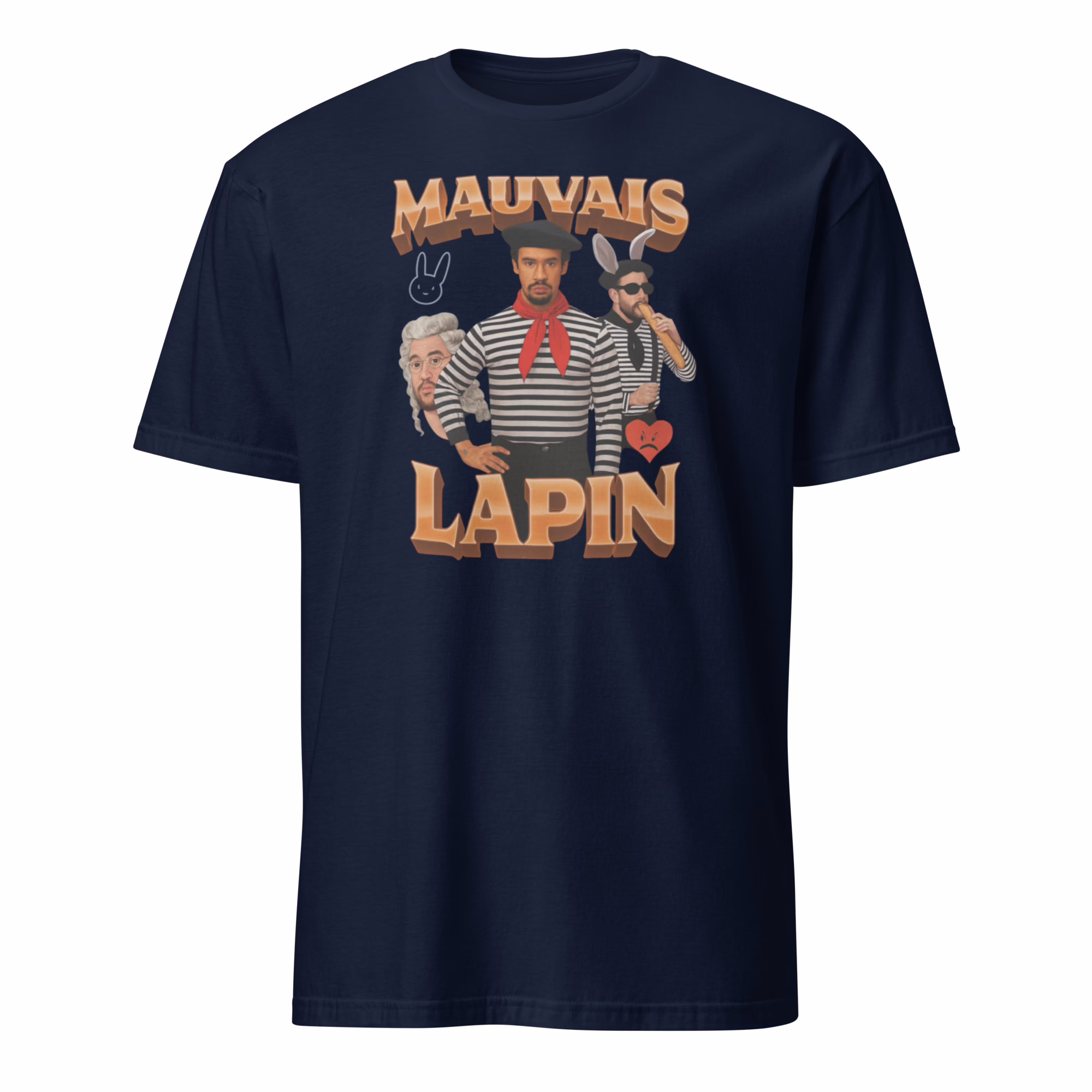 Mauvais Lapin Bad Bunny T Shirt 2 Navy Mauvais Lapin Bad Bunny T Shirt for sale