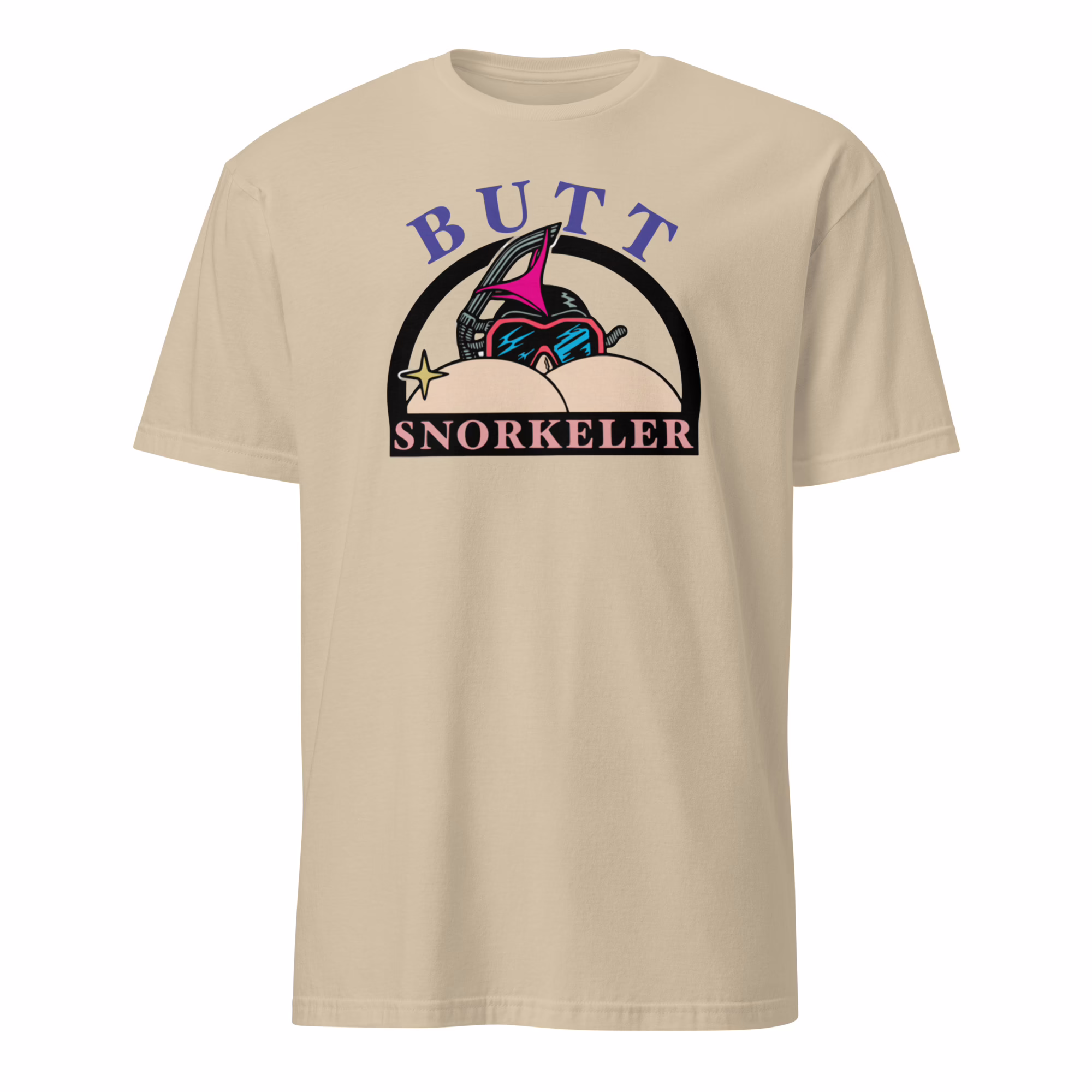 Butt Snorkeler Shirt 2 Butt Snorkeler Shirt in sand – unisex beach graphic tee