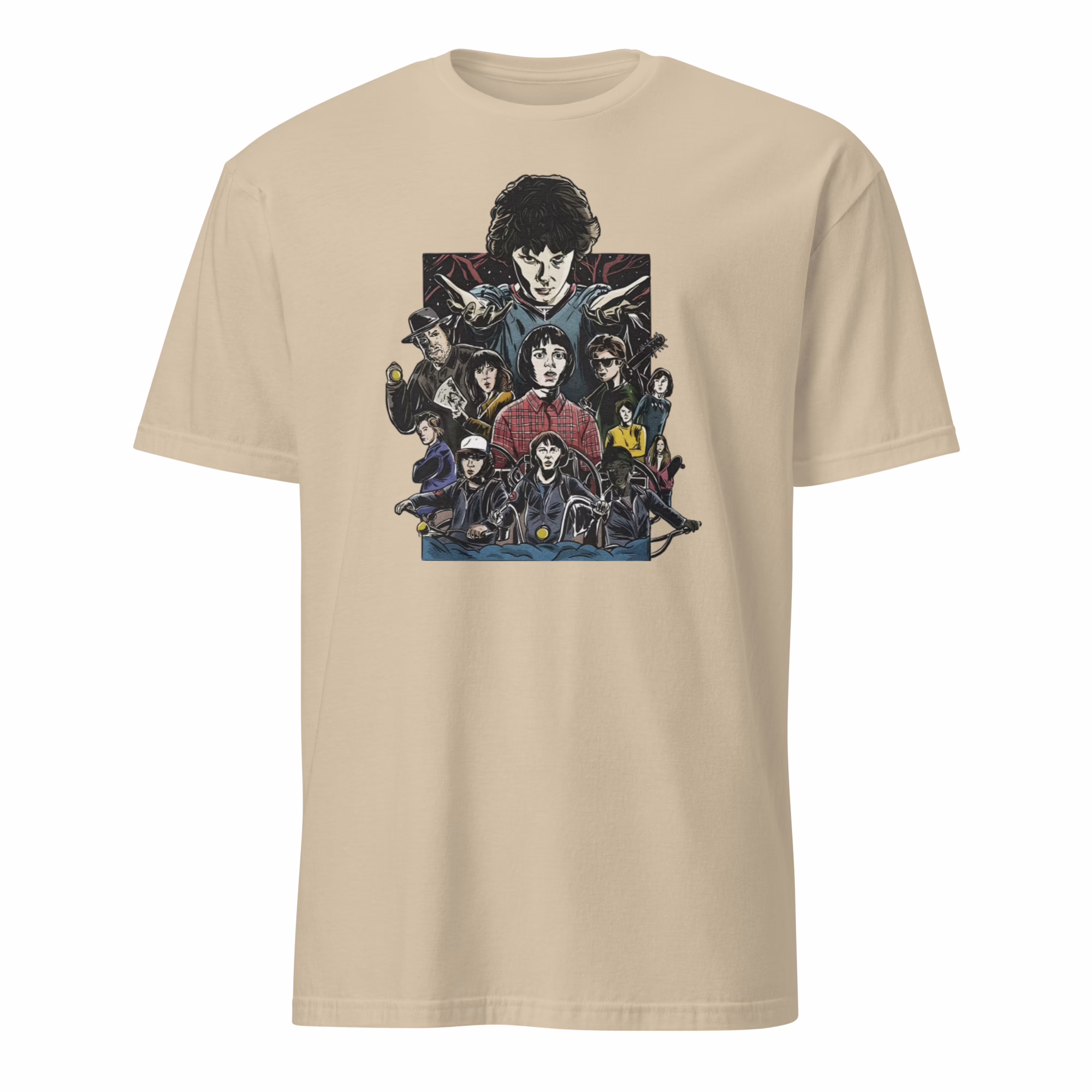 Stranger Things Shirt 2 Stranger Things Shirt sand color variant minimalist retro style