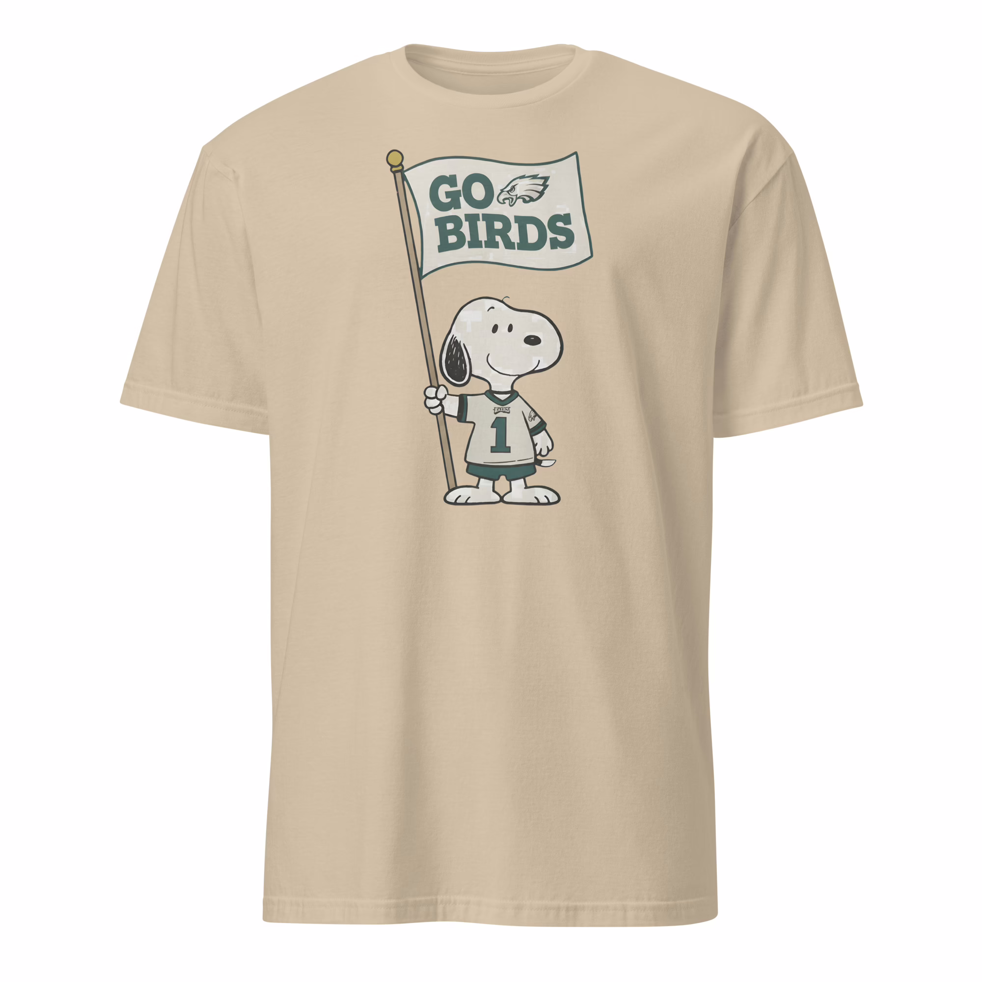 Philadelphia Eagles Snoopy Go Birds NFL Game Day Shirt 2 philadelphia eagles snoopy go birds nfl game day shirt sand color mockup