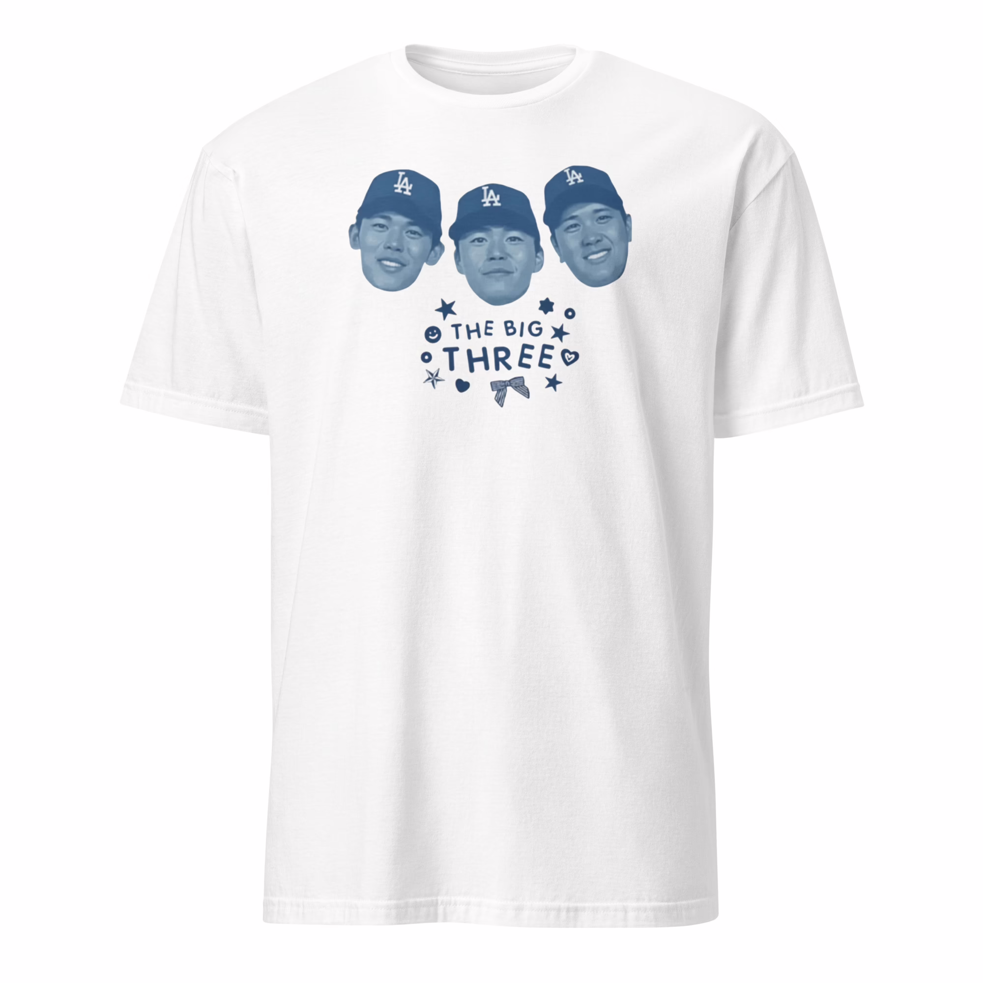 Ohtani Yamamoto Sasaki The Big Three Shirt 4 Ohtani Yamamoto Sasaki The Big Three Shirt white color mockup