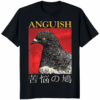Anguish Pigeon Vintage Japanese Shirt black color front view streetwear graphic tee
