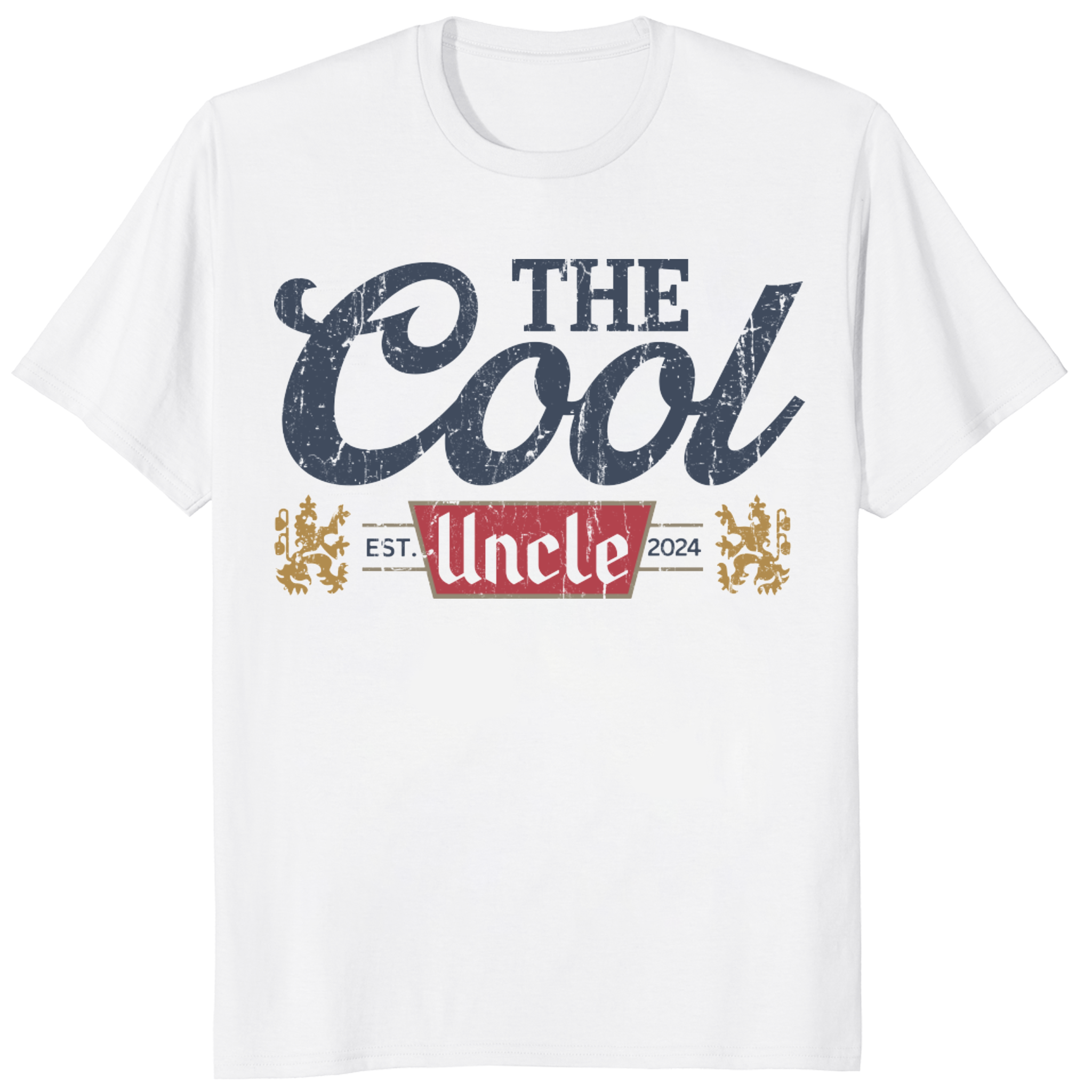 The Cool Uncle Pregnancy Announcement Shirt 1 A man smiling while wearing The Cool Uncle Pregnancy Announcement Shirt for a surprise family reveal.