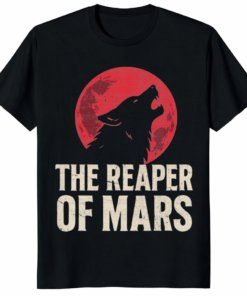 A high-quality The Reaper of Mars Hail Libertas Graphic Shirt featuring a weathered SlingBlade design on premium black cotton.