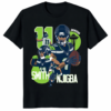 A high-quality navy blue Jaxon Smith-Njigba Seahawks Shirt featuring a minimalist JSN 11 design for Seattle fans.