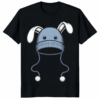 A person wearing the Abolish ICE Liam Conejo Ramos Shirt featuring the iconic blue bunny hat silhouette.