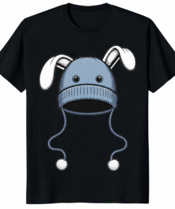 A person wearing the Abolish ICE Liam Conejo Ramos Shirt featuring the iconic blue bunny hat silhouette.