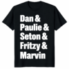 Dan Paulie Seton Fritzy Marvin Shirt featuring minimalist white text on a premium black garment.