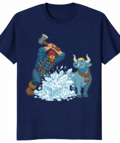 Minnesota Resistance Paul and Blue Ox Anti ICE Shirt featuring a bold graphic of Paul Bunyan and Babe the Blue Ox.