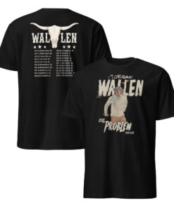 Front and back of a Morgan Wallen Still The Problem Tour 2026 Shirt listing the 21 stadium tour dates.