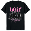 A high-quality Stray Kids Skz Vintage Music Shirt featuring a 90s bootleg style collage of all eight members on a charcoal mineral wash tee.