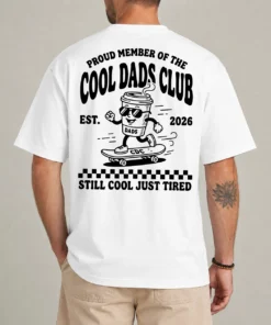 Cool dads club shirt retro skater still cool just tired graphic tee front view