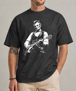Abraham Lincoln guitar tee back view unisex