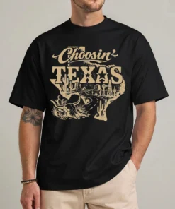 Choosin Texas Shirt black front bold country graphic