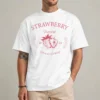 Vintage Strawberry Festival Shirt white front cottagecore fruit graphic