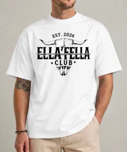 Ella Fella Club shirt white design detail vintage western graphic tee