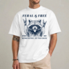 Funny retirement shirt feral and free personalized year graphic tee front view