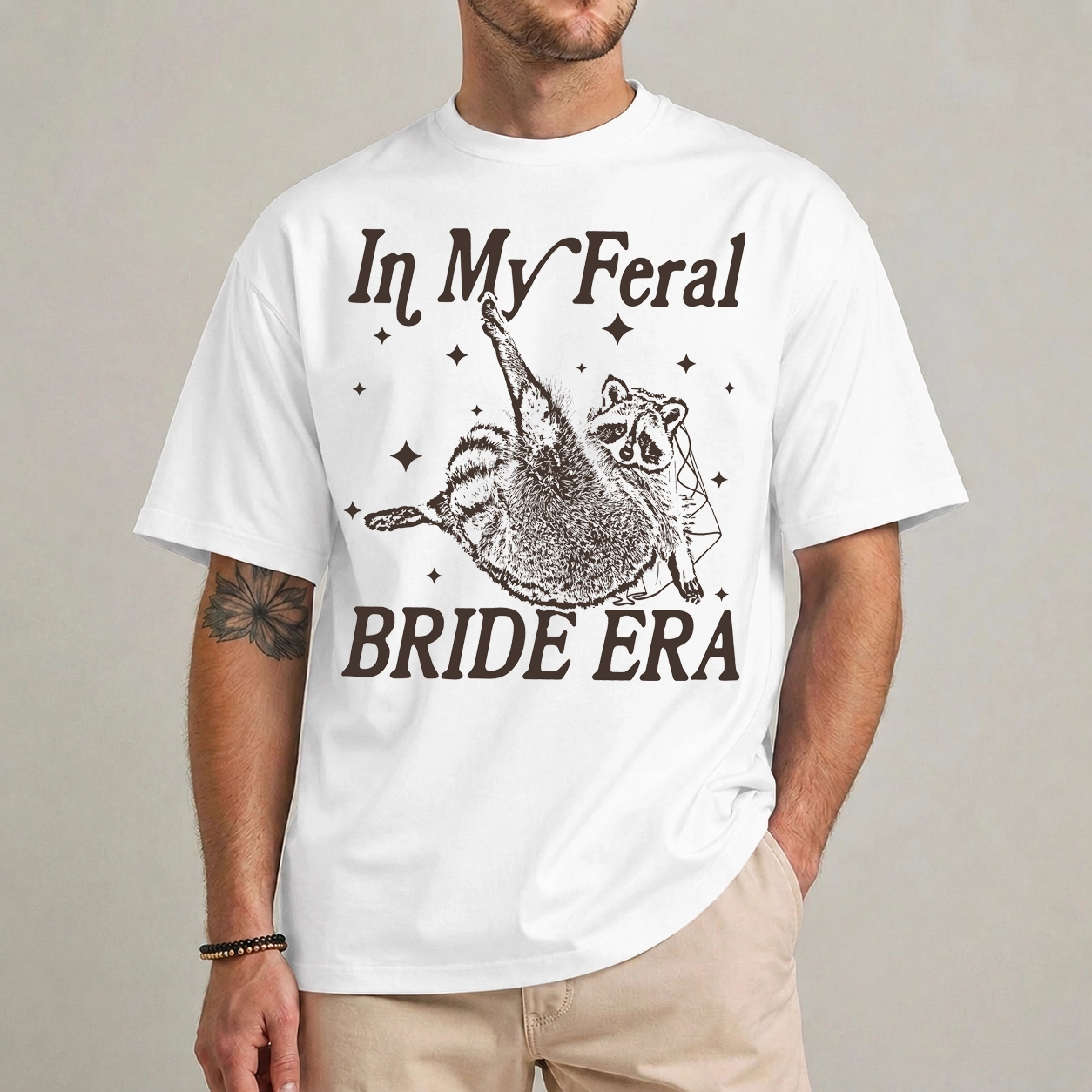 In My Feral Bride Era Shirt – Funny Raccoon Tee 1 In My Feral Bride Era shirt with scrappy raccoon illustration