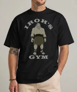 Iroh Gym shirt with retro gym-poster style fan art