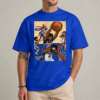 Mitchell Robinson dunking Joel Embiid royal blue shirt front view