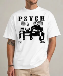 psych tv show shirt vintage fan tee detective comedy design front view