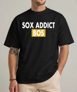 Sox Addict Shirt black gift idea Boston baseball fan BOS tee