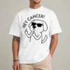Hey Cancer Dog shirt with defiant line-art dog illustration